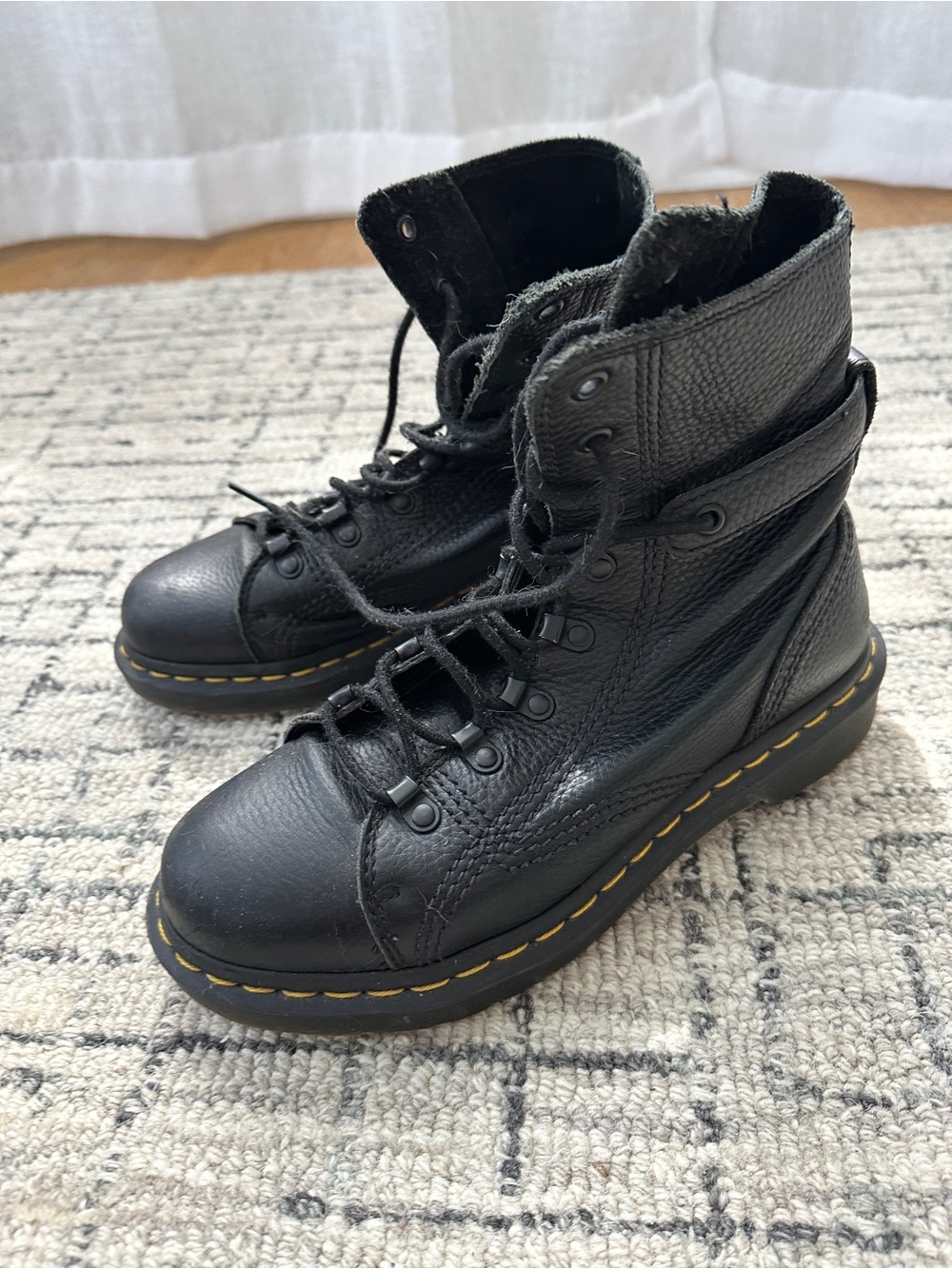 Dr. Martens Black Leather Lace-Up Combat Boots